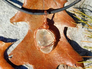 Clear Quartz Crystal Natural Pendant Necklace Great Clarity Bright Inner Glow - Picture 1 of 8