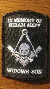 Memoria de Hiram Abiff Viudas Hijo Masónico Masones 3 Parches - Imagen 1 de 1