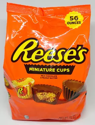 NEW Reese's Miniature Peanut Butter Cups Milk Chocolate Candy 1.58 Kg Bulk Pack! • 42.99$