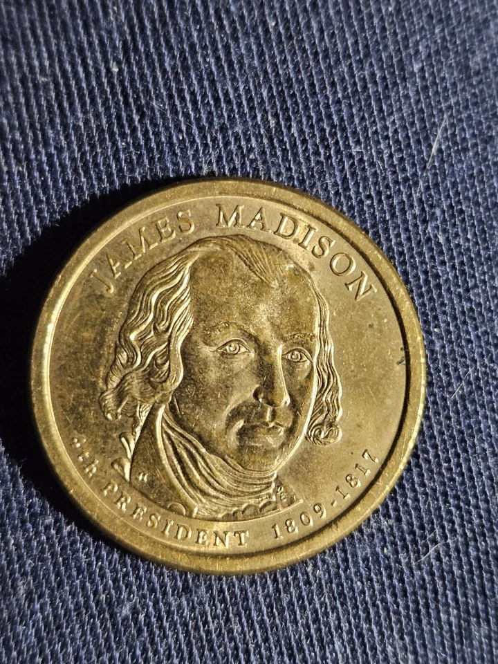 2007 P James Madison United States One Dollar Coin 1809-1817 (Very Rare), (AU) - Image 1 of 4