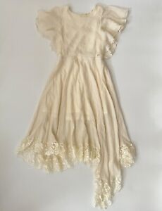 JOYFOLIE Mia Joy Cream Lace Asymmetrical Dress Size 8