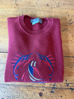 Suéter XL de lana/algodón Salvatore Ferragamo de colección raro para hombre Foto 1 de 4