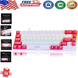 Compact 68-Key RGB Mechanical Gaming Keyboard with Red Switches – White-Red - Picture 1 of 8
