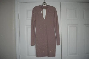 Vestido gargantilla brillante gris sombra topo para mujer talla L G de Guess Carlin nuevo con etiquetas - Imagen 1 de 14