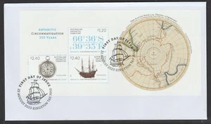 MINIHOJA ANTÁRTICA AUSTRALIANA 2023 CIRCUNNAVEGACIÓN ANTÁRTICA 250 AÑOS en FDC - Imagen 1 de 1