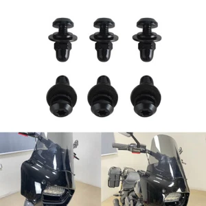 6Pcs Black T25 Front Fairing Windshield Windscreen Bolts Screw For Road King - Picture 1 of 10