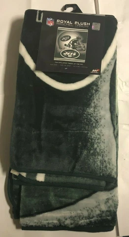 New York Jets Royal Plush Raschel Soft Throw Blanket Cover