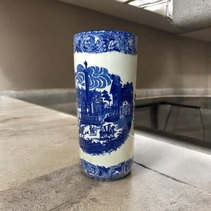 Classic Ceramic Blue & White Umbrella Design Round Stand for Office, Home Decor - Picture 1 of 7