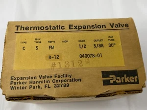 Parker 040078-01 Thermostatic Expansion Valve 5-Ton 1/2" Inlet 5/8R Outlet - Picture 1 of 5