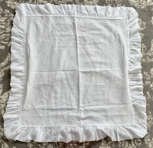 NEW Pure DKNY White Shabby Chic Euro Sham Raw Hem 26x26 Square India - Picture 1 of 2
