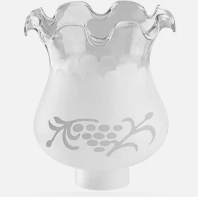 FROSTED GLASS Lamp Shade ETCHED GRAPE 1.5" Fitter Replacement Tulip NEW 9151-024 - Image 1 of 4