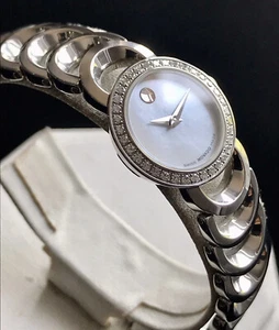 Damen Original Movado Rondiro Diamant Designer Dress Watch Mop 0605526 Swiss - Bild 1 von 13