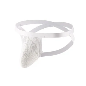 Men See-Through Jockstrap Lace Low Waist Thongs G-Strings Underwear Panties - Picture 1 of 24