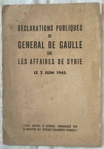 RARE 1945 LEVANT CRISIS FRENCH BOOKLET DE GAULLE SYRIA MIDDLE EAST - Picture 1 of 6