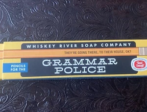 Grammar Police Pencil Set, Funny Writing Set 8 pencils Brand New - Picture 1 of 6
