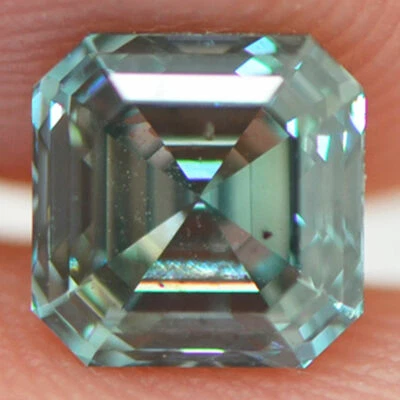 Loose Asscher Cut Diamond Fancy Blue Color 1.02 Carat VS2 Certified Enhanced - Image 1 of 4