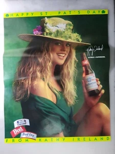 Vintage 1993 St Pat's Patrick's Day KATHY IRELAND Poster Budweiser Beer 16x20 - Picture 1 of 2