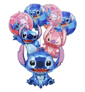 6x Lilo und Stitch Stitch und Engel Happy Birthday Folienballons Party Lieferanten - Bild 1 von 8