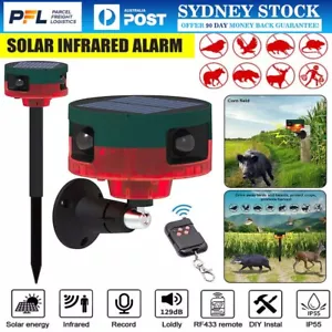 Solar Powered Motion Sensor Security Alarm Voice And Light Warning Outdoor Farm - Picture 1 of 13