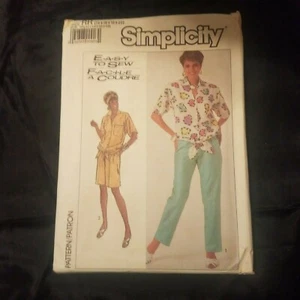 SIMPLICITY VINTAGE MISSES Two Length Pull On PANTS SHIRT UNCUT PATTERN 7955 - Picture 1 of 4