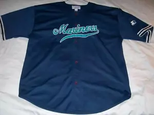 Seattle Mariners MLB Starter blau genäht Knopfleiste Baseball Trikot Herren XL gebraucht - Bild 1 von 2