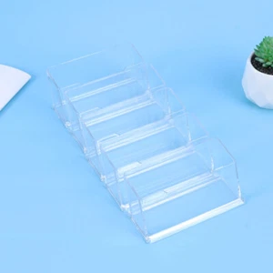  10 Pcs Acrylic Transparent Business Case Stand Box Desk ID Display Storage Box - Afbeelding 1 van 11