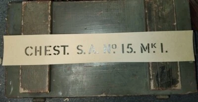 CHEST SA No15 Mk1 STENCIL Lee Enfield No4T Sniper Rifle Transit SANO Early WW2 - Image 1 of 2