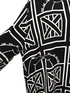 Leona Edmiston Ruby Black & White Horse Print Shift Dress Size 5 AU Size 18 - Picture 1 of 7