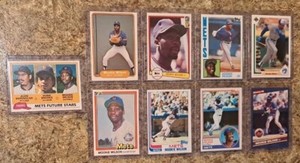 (9) Mookie Wilson 1981 Topps Donruss Rookie card RC 1982 Fleer 1983 1986 Mets 