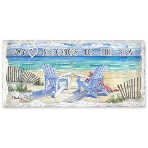 Heart Relax by Sea Stoneware Tumbled Tile Ceramic 8x4 Wall Sign 33071 - Image 1 of 1