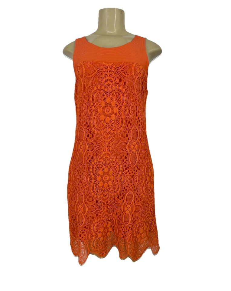 Vestido Trina Turk Talla 6 Mujer Emerson Crochet Encaje Cambio Bolsillos Forrado 39-18 Foto 1 de 4