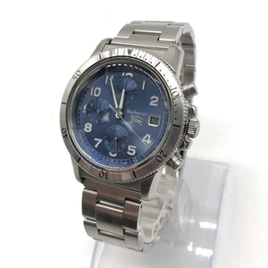 Burberry Chronograph Watch Blue Dial Quartz 33x40mm 17cm 6.7in Stainless Steel - Picture 1 of 10