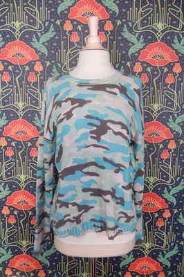 Suéter Lisa Todd Azul Gris Camuflaje Algodón Tejido Térmico Nuevo con Etiquetas S Foto 1 de 4