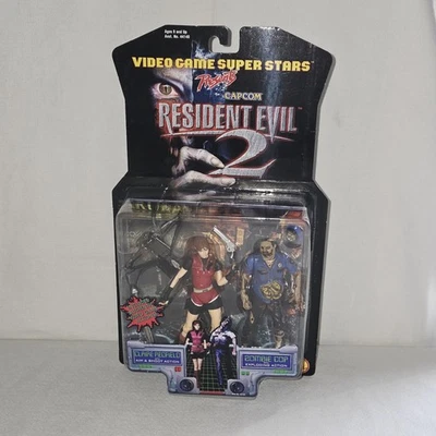 Capcom Resident Evil 2 Claire Redfield & Zombie Cop Action Figures 1998 Toy Biz - Image 1 of 4
