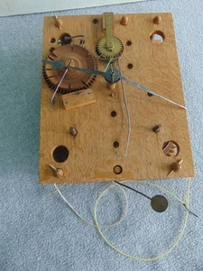 EARLY 1800'S ANTIQUE LARGE SHELF COLUMN PILLAR WOODEN CLOCK MOVEMENT WITH HANDS - Picture 1 of 10