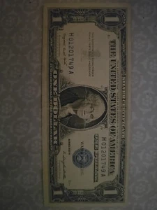 1957A $1 Silver Certificate Printing Error BLUE SEAL - Picture 1 of 2
