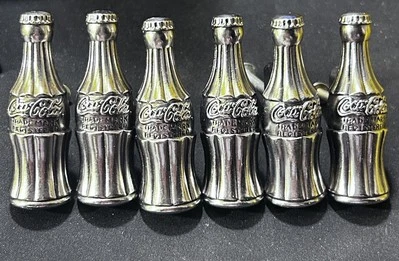 Lot of 6  Vintage Coca-Cola Drawer Cabinet Pull Knobs Handles - Image 1 of 2