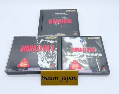 Lot 3 Resident Evil Biohazard 1 2 3 Set PlayStation 1 PS1 PS Japan Ver. Tested - Image 1 of 4