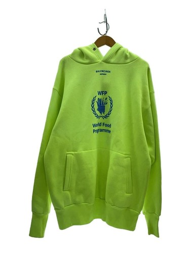 Felpa con cappuccio BALENCIAGA S cotone stampa gialla 541870 usata