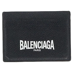 Balenciaga Logo Kartenetui in schwarzem Leder - Bild 1 von 7