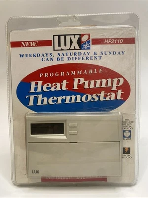 Sealed LUX HP2110 Thermostat Digital Programmable Smart Temp 2 Stage Heat Pump - Image 1 of 2