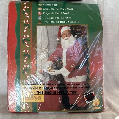 Vtg Rubies Costume Flannelette Santa Claus Suit Standard 40-46 #2352 New Old Sto - Image 1 of 4