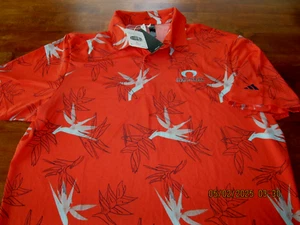 adidas Oasis Mesh Polo S/S Shirt SZ LG Bird Of Paradise Golf NWT $70 ORANGE - Picture 1 of 5