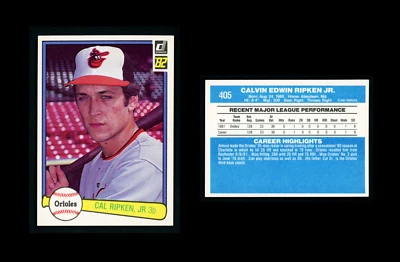 Cal Ripken 1982 Donruss RC (HOF) Baltimore Orioles #405 como nuevo Foto 1 de 3