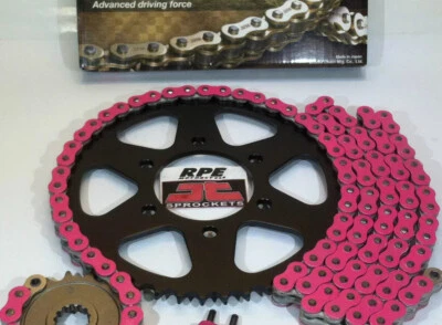 Kit de cadena y piñones rosa SUZUKI GSXR600 2001-03 RK Quick Accel RK X-Ring Foto 1 de 4