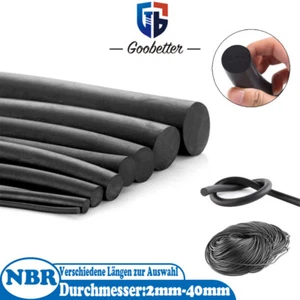 NBR Nitrilkautschuk Vollgummi-Rundschnur 2mm-40mm ölbeständig Gummidichtung Gumm - Picture 1 of 10