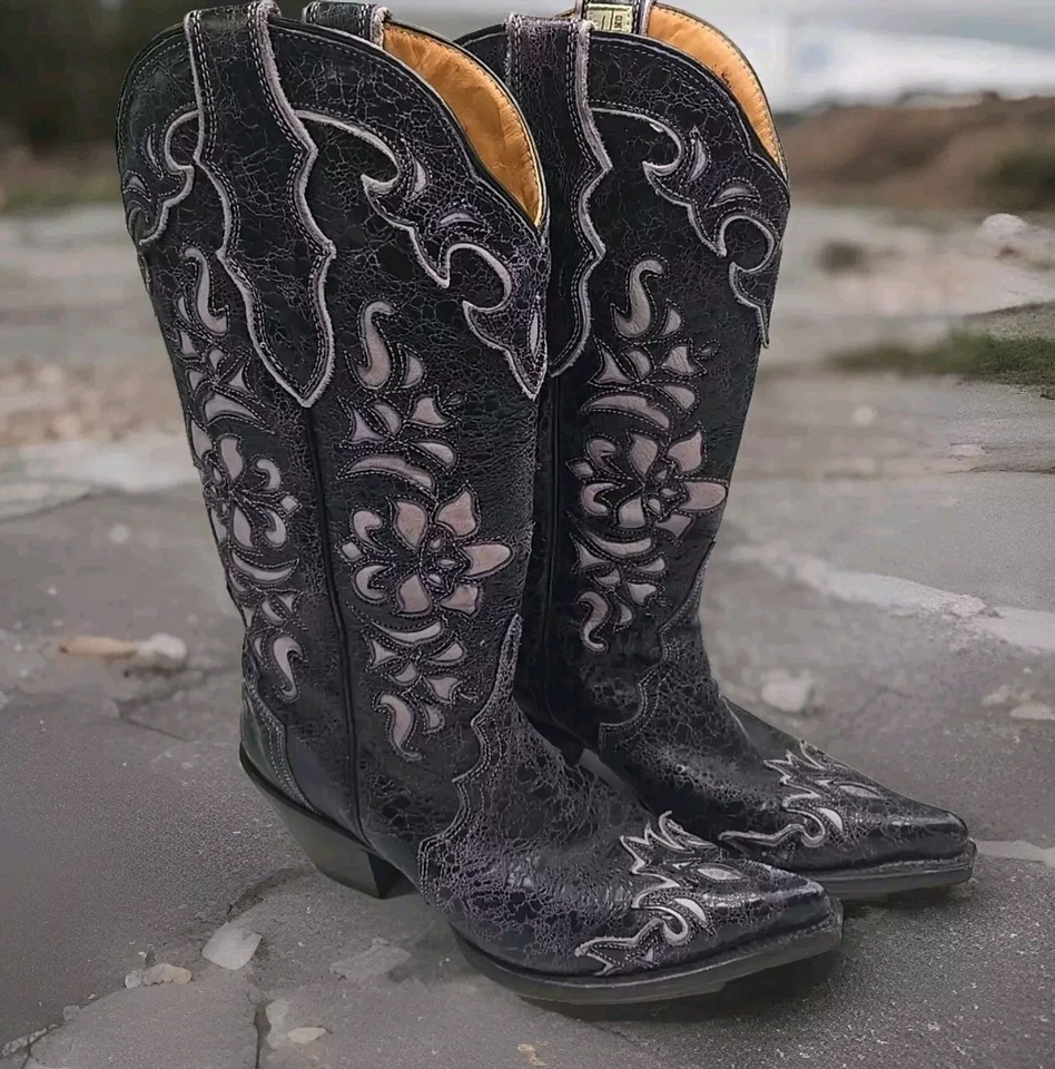 Botas vaqueras Stetson para mujer. Base Lila Talla US 7 Puntos Puntera Foto 1 de 4