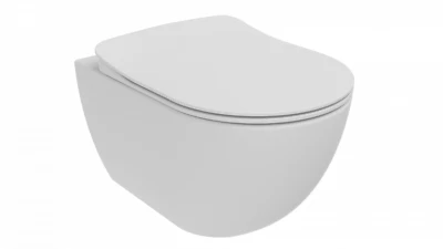 Franco Pearl Matt White Wall Hung Combined Bidet Toilet With Soft Close Seat - Image 1 of 4