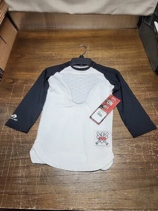 Baseball Mcdavid First On Last Off Hex Sternum 3/4 Shirt Wht/Blk Y/S - Picture 1 of 4