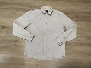 Armani Exchange Shirt Men’s Sz M Blue Striped Snap Button Up Long Sleeve - Picture 1 of 11